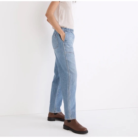 NWT Madewell Pull-On Relaxed Jeans in Beswick Wash - Picture 3 of 8